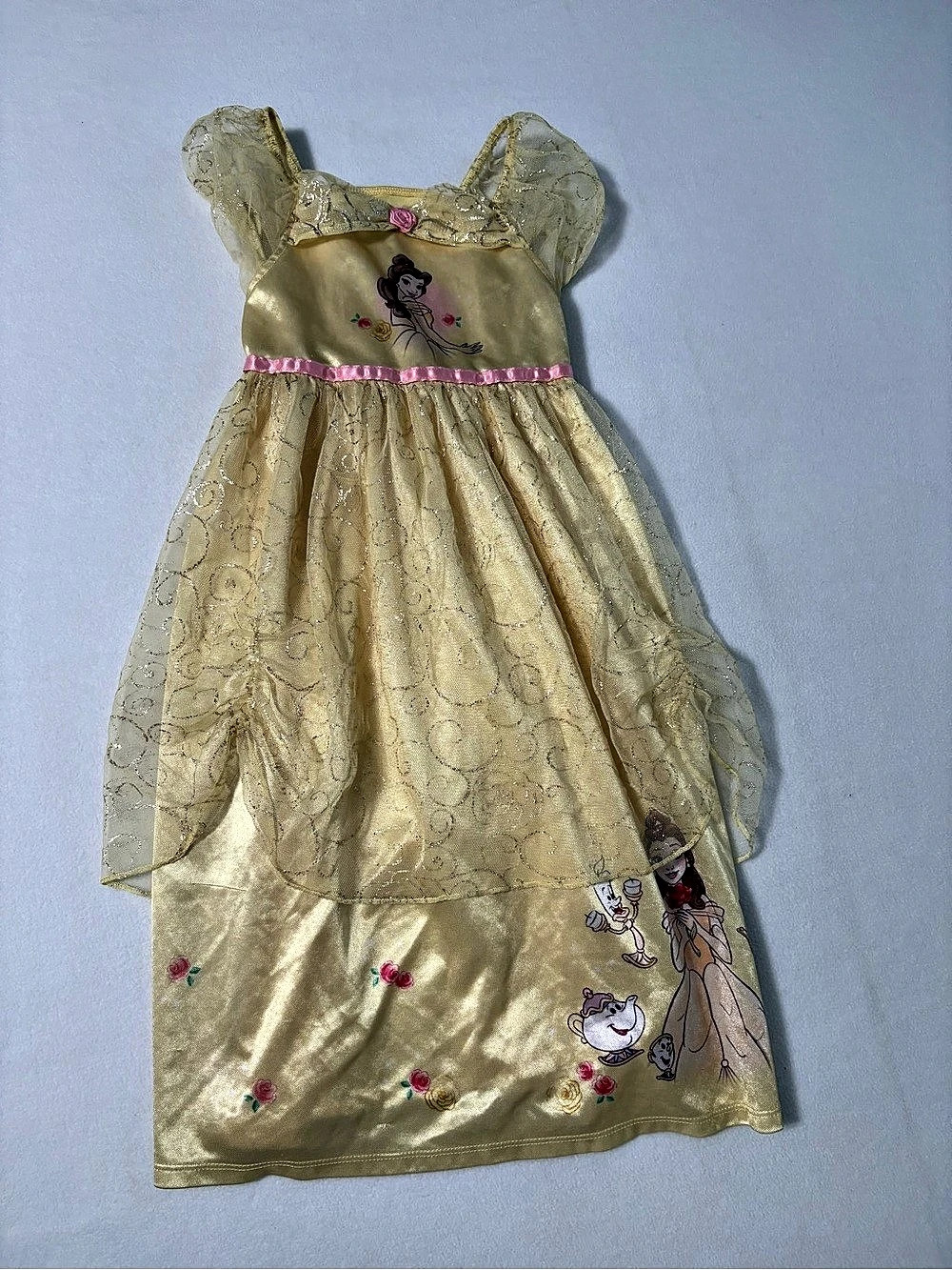 Disney Princess Beauty and the Beast Princess Dress Girls Size 5T Gold Princess